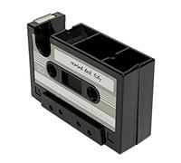Cassette Tape Dispenser Pen Holder Stationery Organizer Tape Cutter Gray
