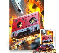 Cassette Tape Explosion Jigsaw 1000 Pieces for Teenagers Sharp Memory Easy Relaxation Neat Edges Joyful Xmas (50x75cm)