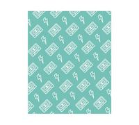 Cassette Tape Pattern Green Women's T-Shirt - White - XL - White