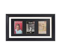 Cassette tape photo frame,3 Cassette Tape and Case Display Frame,Solid wood frame and high definition steel glass panels.with EVA Foam Lining & Black ,Retro Music Decor,Cassette Collection Display.