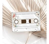 Cassette Tape Song Request Cards 20 Pack Wedding DJ Request - Elegant Floral Wedding Evening Party Stationary Supplies (BH-CASSETTE-20)