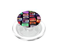 Cassette Tapes Collage Vintage 80s 90s Music Graphic PopSockets PopGrip for MagSafe