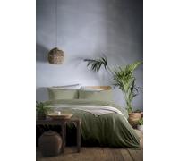 'Cassia' 100% Natural Cotton Duvet Cover Set Appletree Khaki Super King