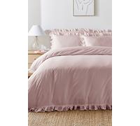 'Cassia Frill' 100% Cotton Relaxed Look Duvet Cover Set Appletree Lavender Super King