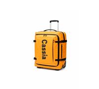 Cassia Wheeled Duffel Bag - Deluxe PVC & Polyester Travel Bag with Cargo Straps, Waterproof Zippers & Smooth Trolley Wheels