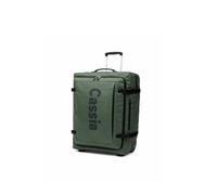Cassia Wheeled Duffel Bag - Deluxe PVC & Polyester Travel Bag with Cargo Straps, Waterproof Zippers & Smooth Trolley Wheels