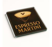Cassic Coktail Acrylic Coaster Gift - Luxe Brew Elegance, Art Deco Style Vintage Design with Espresso Martini, Classy Home Bar Decor
