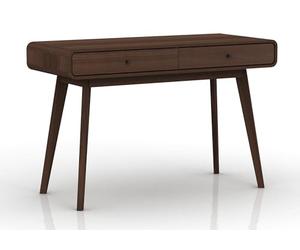 Cassie Walnut Effect Desk with 2 Drawers, Brown