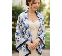 Cassie Wedding Guest Summer Scarf Shawl Lemon Daisy Accessories Light Blue One Size