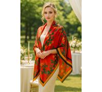Cassie Wedding Guest Summer Scarf Shawl Lemon Daisy Accessories Light Red One Size