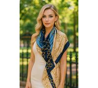 Cassie Wedding Guest Summer Scarf Shawl Lemon Daisy Accessories Mid Blue One Size