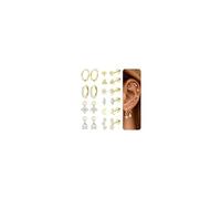 CASSIECA 10Pairs Gold Earrings for Women Hypoallergenic Flat Bace Earrings Gold for Sensitive Ears Hoop Stud Sleeper Earring Flatback Cartilage Tragus Helix Piercing Earring