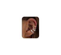 CASSIECA 3Pcs Chunky/Thin Ear Cuffs Non Piercing for Women - Dainty Silver Cuff Earring Trendy Cubic Zirconia Ear Cuff for Women Cartilage Jewelry Gift