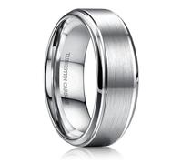 CASSIECA Men's / Women's Tungsten Carbide Ring 8 mm Men's Rings Jewellery Wedding Engagement Rings Couple Friendship Ring Silver Black Gold Size 52 to 72