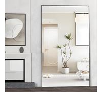 CASSILANDO 198 x 96 cm Standing Mirror, Floor Against Wall for Bedroom, Aluminum Alloy Frame, Hanging or Leaning, Full Body Mirrors for Bedroom Living Room, Black