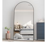 CASSILANDO Black Arched Full-length Mirror 193x86cm Floor with Standing Aluminum Alloy Frame Large Dressing, Hanging or Leaning, Full Body Mirrors for Bedroom Living Room