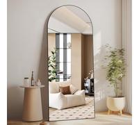 CASSILANDO Black Full Length Mirror 165cm×60cm Arch Floor Mirror with Aluminum Alloy Frame Standing Full Body Mirrors Hanging or Leaning for Bedroom Entry
