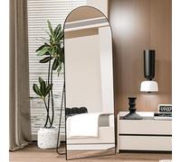 CASSILANDO Full Length Mirror 162cm×53cm, Arch Floor Mirror with Standing Full Body Mirrors Black Standing Hanging or Leaning Against Wall for Bedroom Entry (Black)