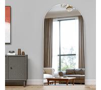 CASSILANDO Full Length Mirror 180X80cm Arched Floor Standing Mirror, Silver Full Body Mirrors Hanging or Leaning Against Wall, for Cloakroom, Bedroom, Livingroom (Silver)