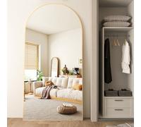 CASSILANDO Gold Arched Full-length Mirror 193x86cm Floor with Standing Aluminum Alloy Frame Large Dressing, Hanging or Leaning, Full Body Mirrors for Bedroom Living Room