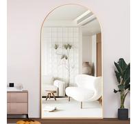 CASSILANDO Gold Arched Full-length Mirror 198x96cm Floor with Standing Aluminum Alloy Frame Large Dressing, Hanging or Leaning, Full Body Mirrors for Bedroom Living Room
