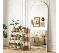 Cassilando Tall Arch Floor Mirror 162X53 Cm/63.77X20.86 In White Frame Standing Hanging Or Leaning Full Length Mirror