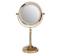Cassini Gold Finish Large LED Table Mirror Interiors by Premier Gold One Size