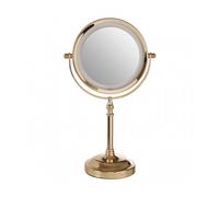 Cassini Gold Iron LED Cosmetic Make Up Shaving Vanity Dressing Table Top Mirror