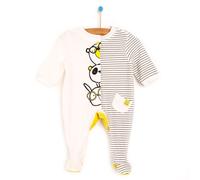 Cassiope Newborn Funny Friend Velvet Footed Jumpsuit - Ecru