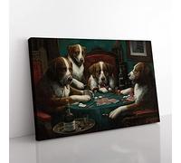 Cassius Marcellus Coolidge Dogs Playing Poker Canvas Print 30x20 Inch