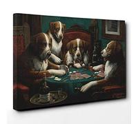 Cassius Marcellus Coolidge Dogs Playing Poker Canvas Print | Gallery Wrapped 30mm Frame Wall Art | 30x20 inches | Ready to Hang | Modern Animal Picture | Living Room Bedroom Lounge Office
