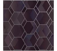 Cassius Purple Silver Wallpaper - Geometric Hexagon - Paste The Wall Washable Strippable - 10.05m x 53cm - Contemporary Versatile Sophisticated - Bedroom Living Room Lounge - Feature Statement Wall