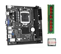 casstaly ITX H61 Desktop Motherboard +I3-2130 +1X DDR3 1600MHz 4G RAM CPU LGA 1155 Support Up to 16GB RAM Slots 100M Network Card Accessories