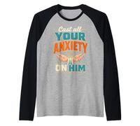 Cast All Your Anxiety On Him 1 Peter 5:7 Bible Scripture Raglan Baseball Tee