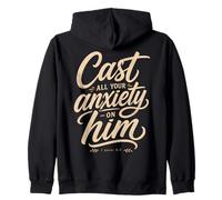 Cast All Your Anxiety On Him 1 Peter 5:7 Bible Scripture Zip Hoodie