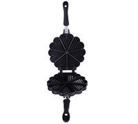 Cast Alluminium Iron Heart Maker Ideal Kitchen Tool Heart-Shape Griddle Egg Roll Mode for Baking Pan Cake Bakeware Cooking Tools Black Frying Pan
