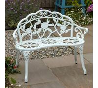 Cast Aluminium Garden Bench Metal Frame 2 Seater Patio Chair Seating