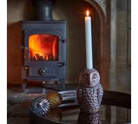 Cast Aluminium Owl Candle Holder Antique Copper H14.5Cm W7.5Cm Ivyline Copper One Size