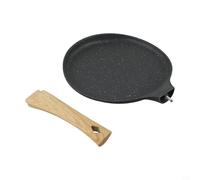 Cast Aluminium Stone Skillet Frying Pan with NonStick Coating, Even Heat Multilayer Alloy Base, Ergonomic Wooden Handle, Compatible with Gas(20cm)