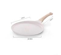 Cast Aluminium Stone Skillet Pan with NonStick Coating and Wooden Handle, Even Heat Distribution for Gas, Induction and All Hob Types, Available(24cm (8 inches))