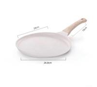 Cast Aluminium Stone Skillet Pan with NonStick Coating and Wooden Handle, Even Heat Distribution for Gas, Induction and All Hob Types, Available(28cm (10 inches))