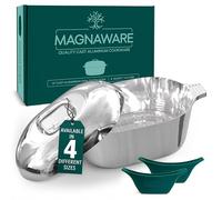 Magnaware Cast Aluminum Dutch Oven - Lightweight Oval Roaster Pot with Lid for Families & Parties - Ideal Heat Distribution for Slow Cooking, Baking & Cajun Dishes - 8L