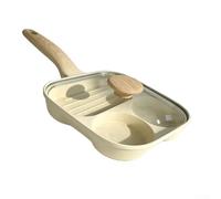 Cast Aluminum Egg Skillet 3 Cup Nonstick Egg Pan Set With Lid Clear Glass For Gas Induction Electric Stove For Breakfast For Mini Pancake Egg Wrap Lunch Wrap Blintz Crepe Filled Omelet(White)