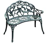 OUTSUNNY Garden Bench Porch Park Chair Seater Antique Rose Style Aluminium in Green Outsunny Green