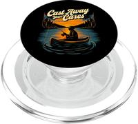 Cast Away Your Cares - Fishing Fisherman Angler Angling PopSockets PopGrip for MagSafe