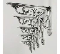 CAST Chrome Polished Victorian Scroll Wall Shelf Bracket Cistern Antique NO Iron (125x125mm)