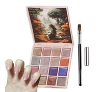 cast eyee Nail Gel Kit - Vibrant 16 Shade Collection, Magnetic Reactive Cream , Rich Colour Release, Durable Gloss Coating | Creative Painting Set for Salon Studio Holiday