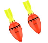 Cast Fishing Float Set for Night Use, 2 Piece Bright Tail Bobbers with Visible Pear Shaped Body and Fin Tops Shoreline Tackle Evening Angling Float Rig Visible Tail Gear Shore Cast Buoy Set Lakeside