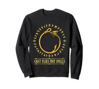Cast Flies Not Spells Mystical Fisherman Rune Hook Art Sweatshirt