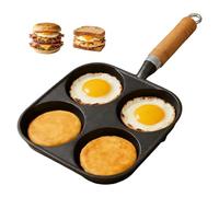 Cast Iron 4-Cup Egg Pan Skillet, Small Omelette Pan, Family Breakfast Pan for Eggs, Pancakes, Sandwich & Bruger, Suitable for Gas Stove and Induction Cooktop, Natural Nonstick with Seasoning, 7.5 inch